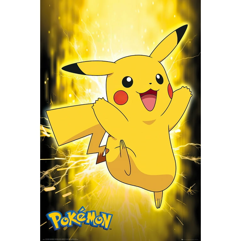 Pokemon - TV Show / Gaming Poster (Pikachu Jumping) (Size: 24