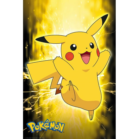Pokemon - TV Show / Gaming Poster (Pikachu Jumping) (Size: 24" X 36")