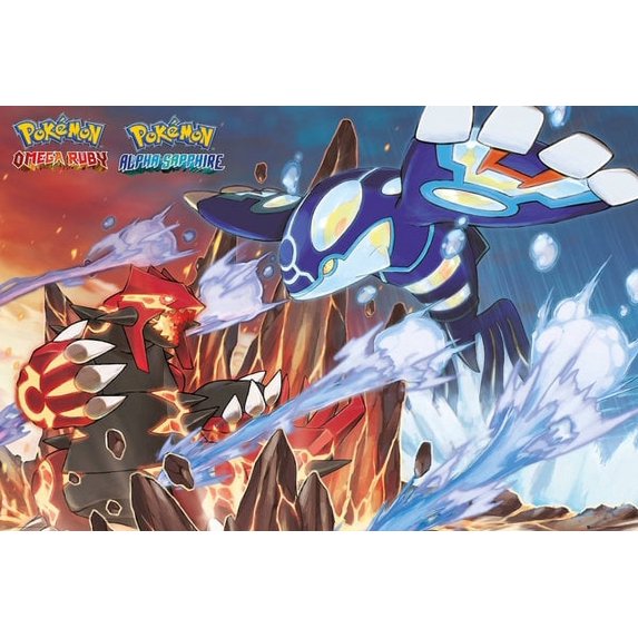 Pokemon - TV Show / Gaming Poster / Print (Groudon & Kyogre) (Size: 36" x 24")