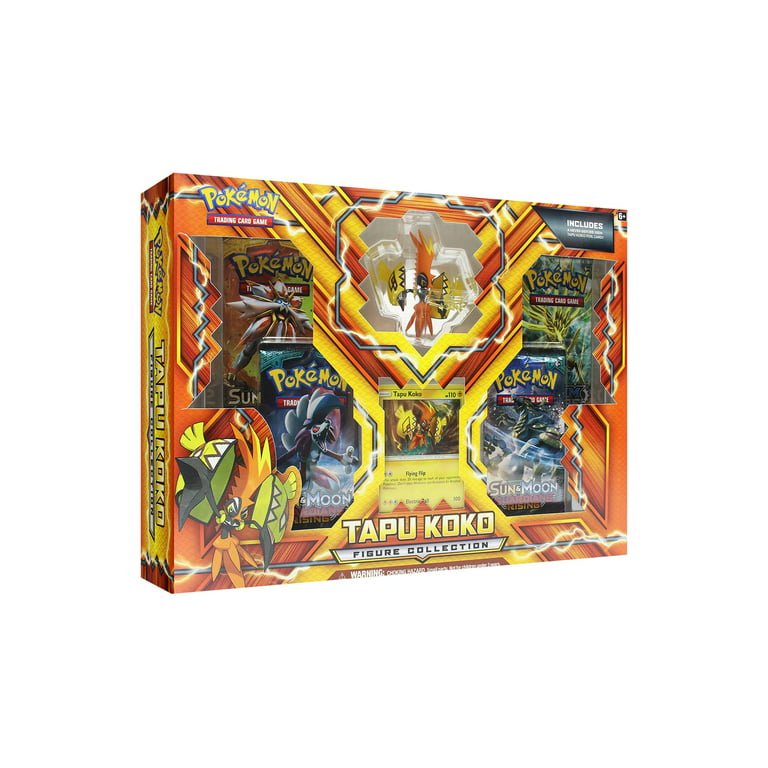 Tapu Koko Figure Collection boxes at BJs for $14.99. Has 2 Guardians  Rising, 1 Steam Siege, 1 Sun/Moon Base : r/PKMNTCGDeals