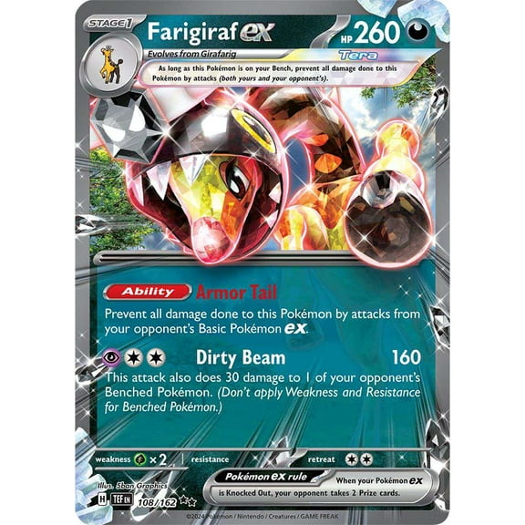 Pokemon Temporal Forces Double Rare Farigiraf ex #108