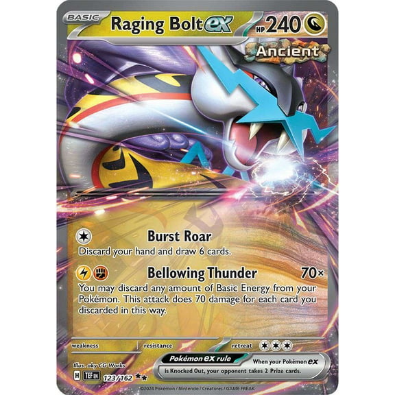 Pokemon Temporal Forces Double Rare Raging Bolt ex #123