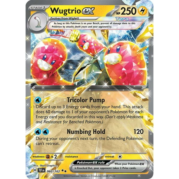 Pokemon Temporal Forces Double Rare Wugtrio ex #60