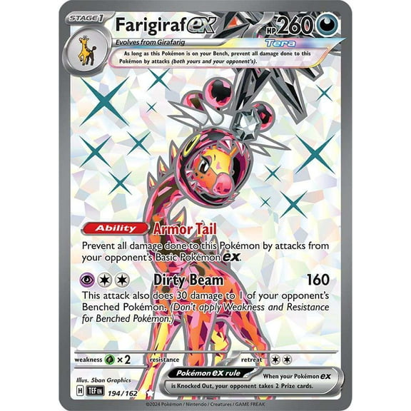 Pokemon Temporal Forces Ultra Rare Farigiraf ex #194