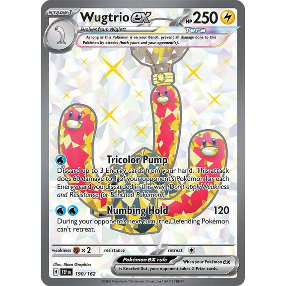 Pokemon Scarlet & Violet Temporal Forces Ultra Rare Wugtrio ex #190