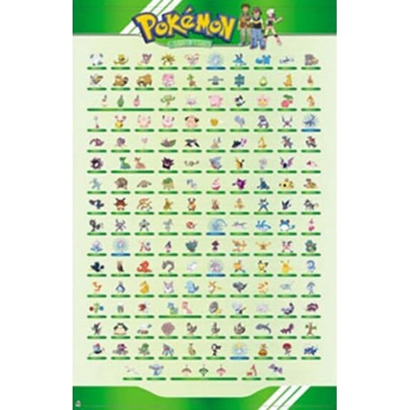 Pokemon - The Beings Grid Laminated Poster Print (22 x 34)