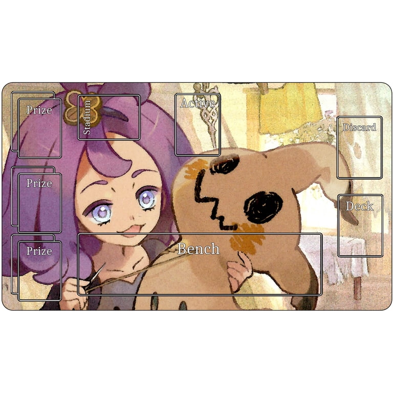 Pokemon Themed Playmat - Acerola & mimikyu - Card Game Mat - Large
