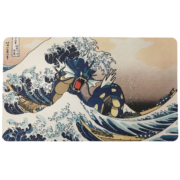 Pokemon Themed Playmat - Gyarados - Wave Off Kanagawa - Card Game Mat - Large (23.5 inches x 14 inches)