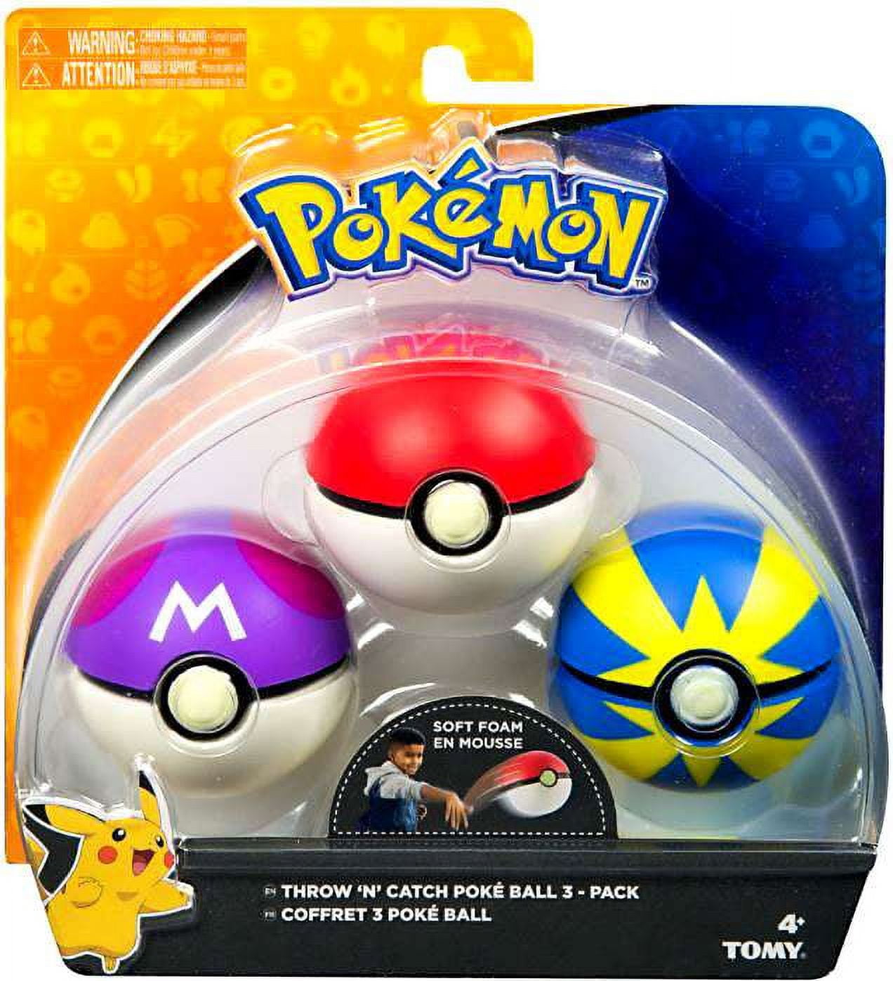 Pokemon Throw n Catch Master, Poke & Quick Poke Ball 3-Pack