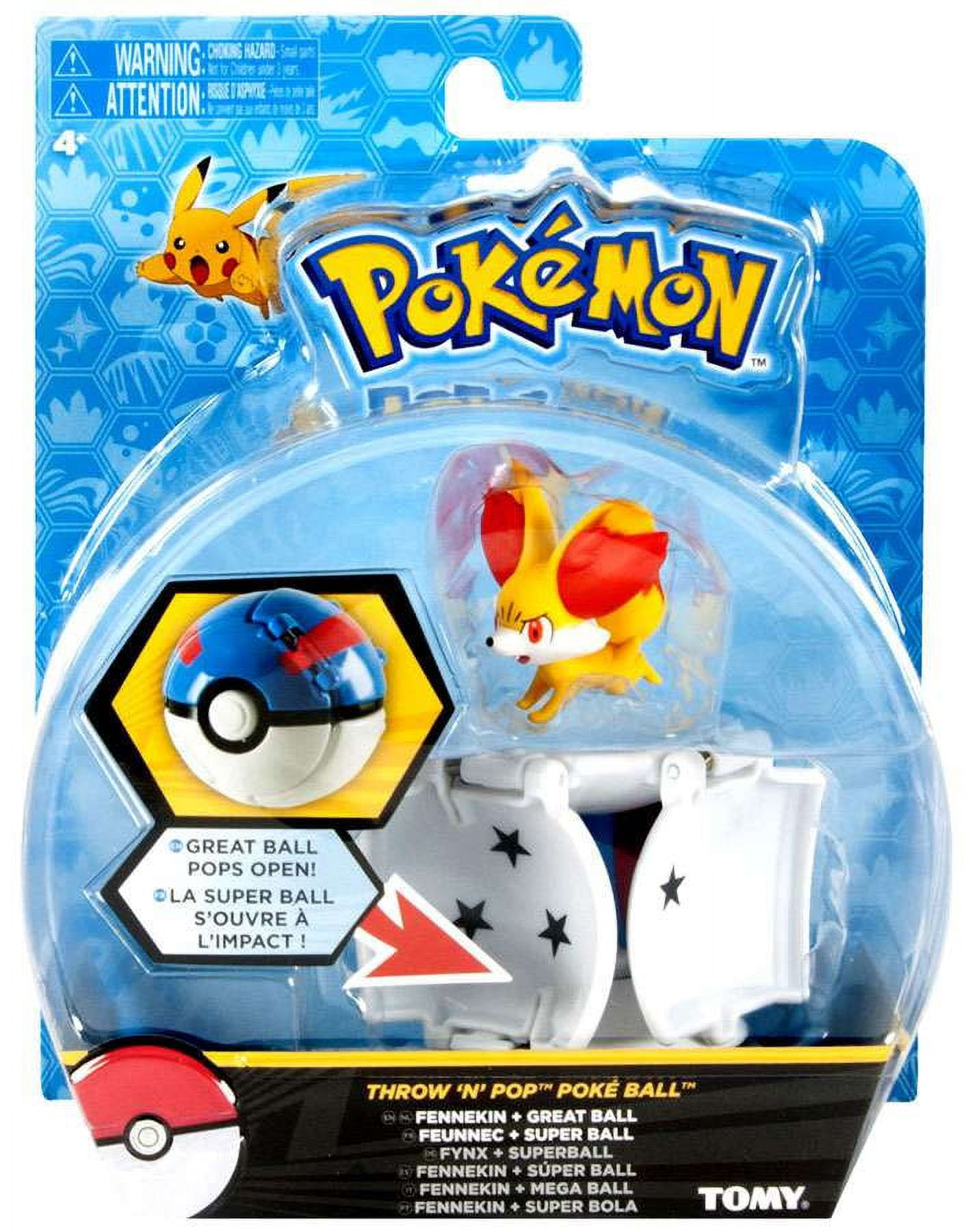 Pokemon Throw 'n' Pop Pokeball Fennekin & Great Ball Figure Set