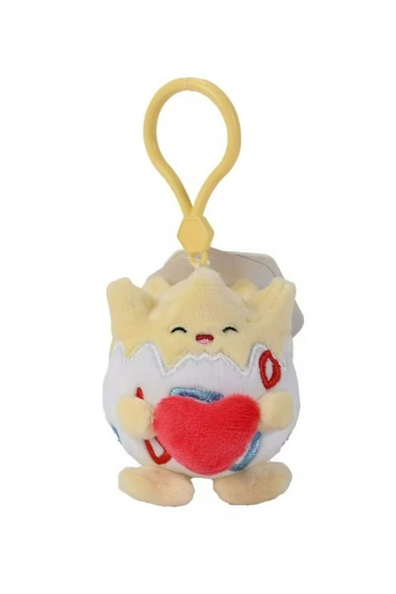 Togepi Plush Clip Keychain with Heart – 8cm Official Licensed Backpack Accessory