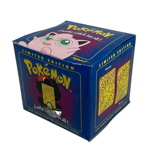 Collectible Pokemon Toys - Burger King Gold-Plated Trading Card - JIGGLYPUFF #039 (Pokeball, Card & New Box)