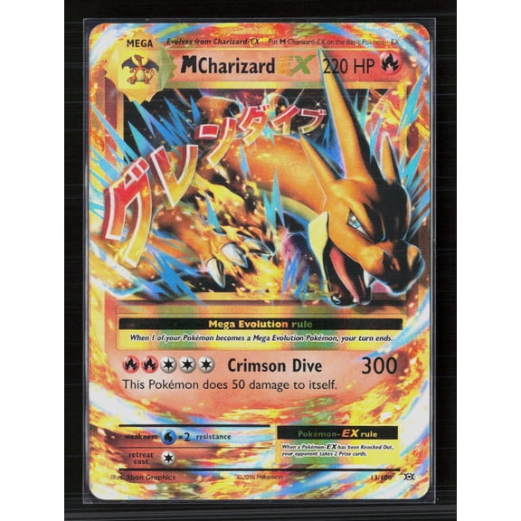 Pokemon Trading Card 2016 Evolutions M Charizard EX Holo Ultra Rare FA 13/108