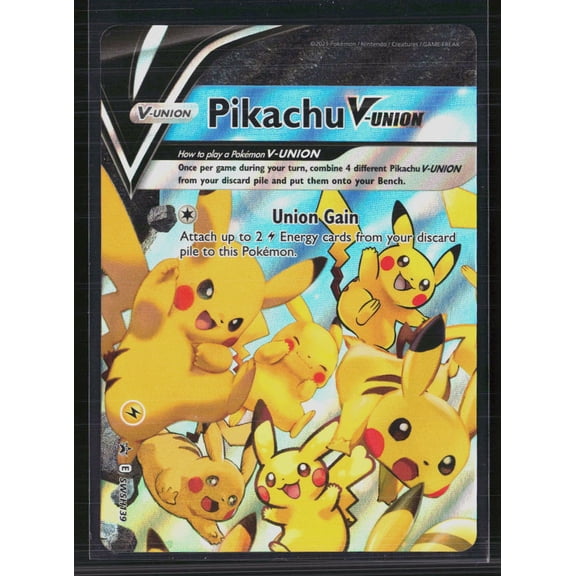 Pokemon Trading Card 2021 Celebrations Pikachu V-Union Holo Black Star Promo FA SWSH139
