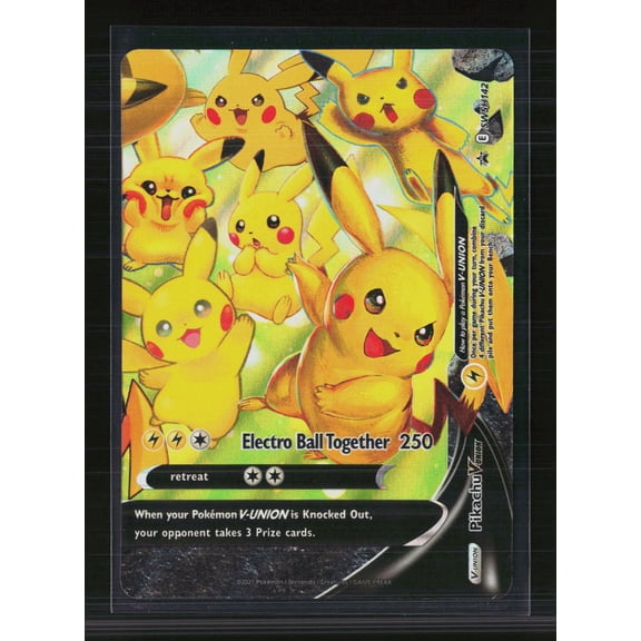 Pokemon Trading Card 2021 Celebrations Pikachu V-Union Holo Black Star Promo FA SWSH142