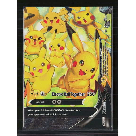 Pokemon Trading Card 2021 Celebrations Pikachu V-Union Holo FA Black Star Promo SWSH142