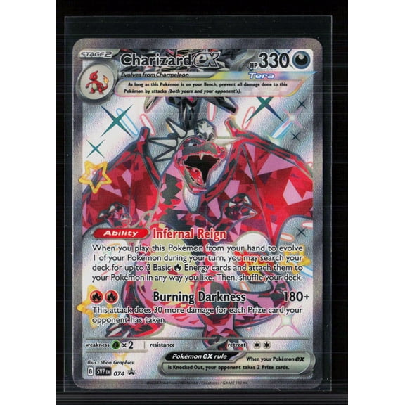 Pokemon Trading Card 2023 Scarlet & Violet Charizard EX Holo FA Black Star Promo SVP EN 074
