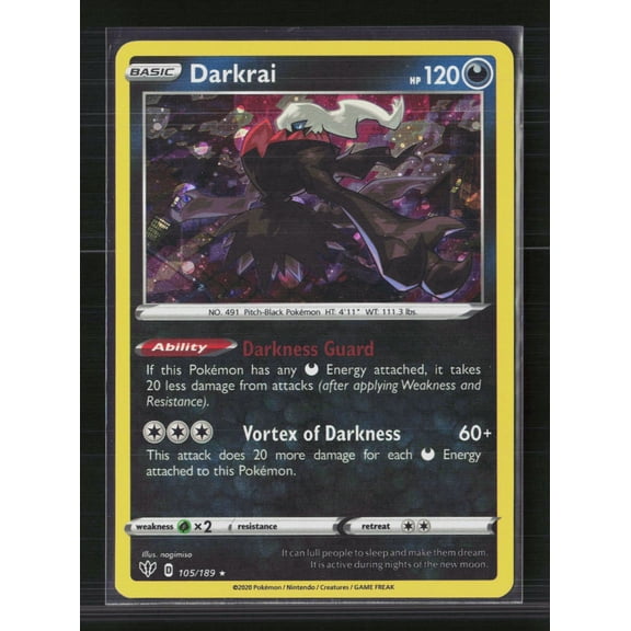 Pokemon Trading Card Game 2020 Darkness Ablaze Darkrai Holo Rare #105/189