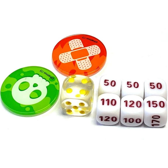Pokemon Trading Card Game Celebrations Set of 6 Damage-Counter Dice, Flip Die & 2 Condition Markers