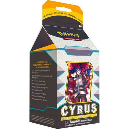 Pokemon Trading Card Game Cyrus Premium Tournament Collection (7 Booster Packs, 65 Card Sleeves, 4 Foil Supporter Cards & More)