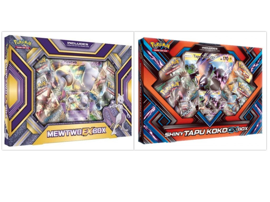 Pokemon Trading Card Game Mewtwo EX Box and Shiny Tapu Koko GX Box