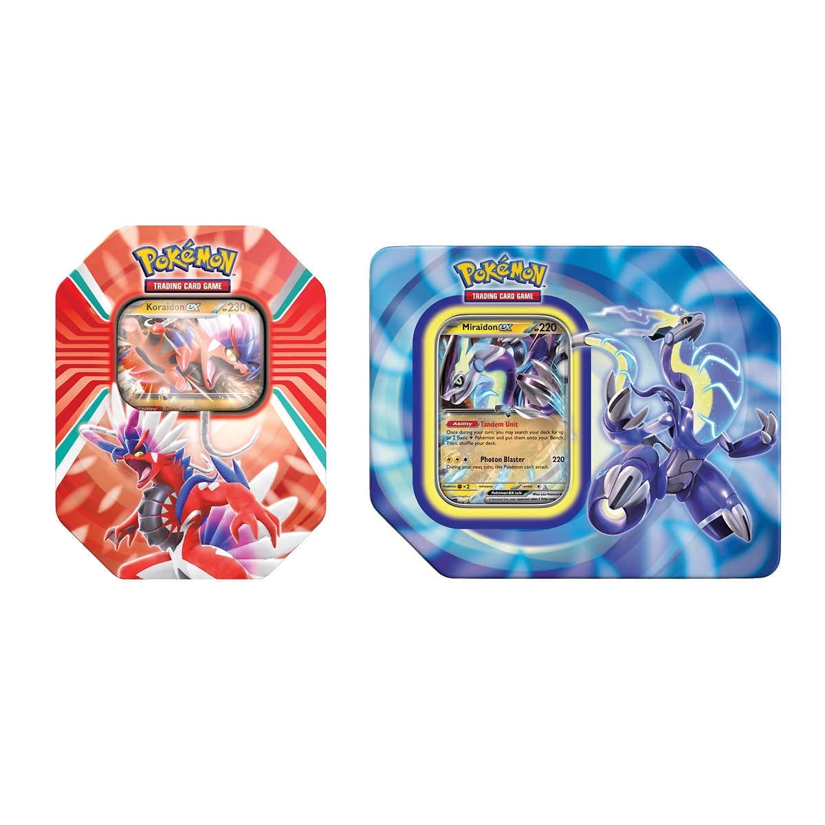 Pokemon Trading Card Game Miraidon V Tin and Koraidon Window Tin Scarlet and Violet Series