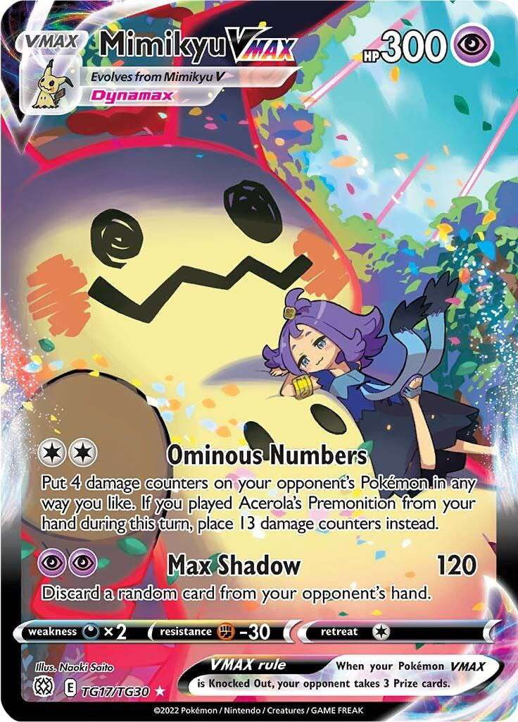 rare mimikyu pokemon card Pokemon Trading Card Game Sword & Shield Brilliant Stars Single Card Ultra Rare  Mimikyu VMAX TG17
