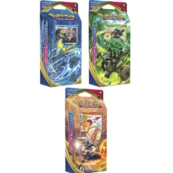 Pokemon Trading Card Game Sword & Shield Set of 3 Theme Decks