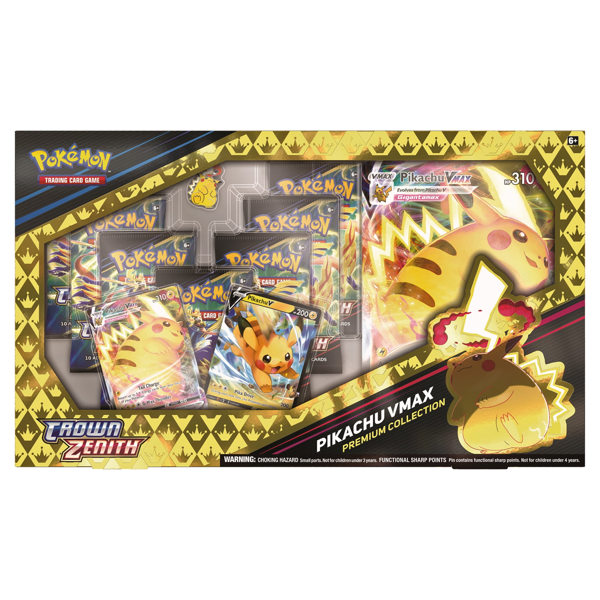 Pokemon Trading Card Games Crown Zenith Special Collection Pikachu Vmax - 7 Booster Packs Included