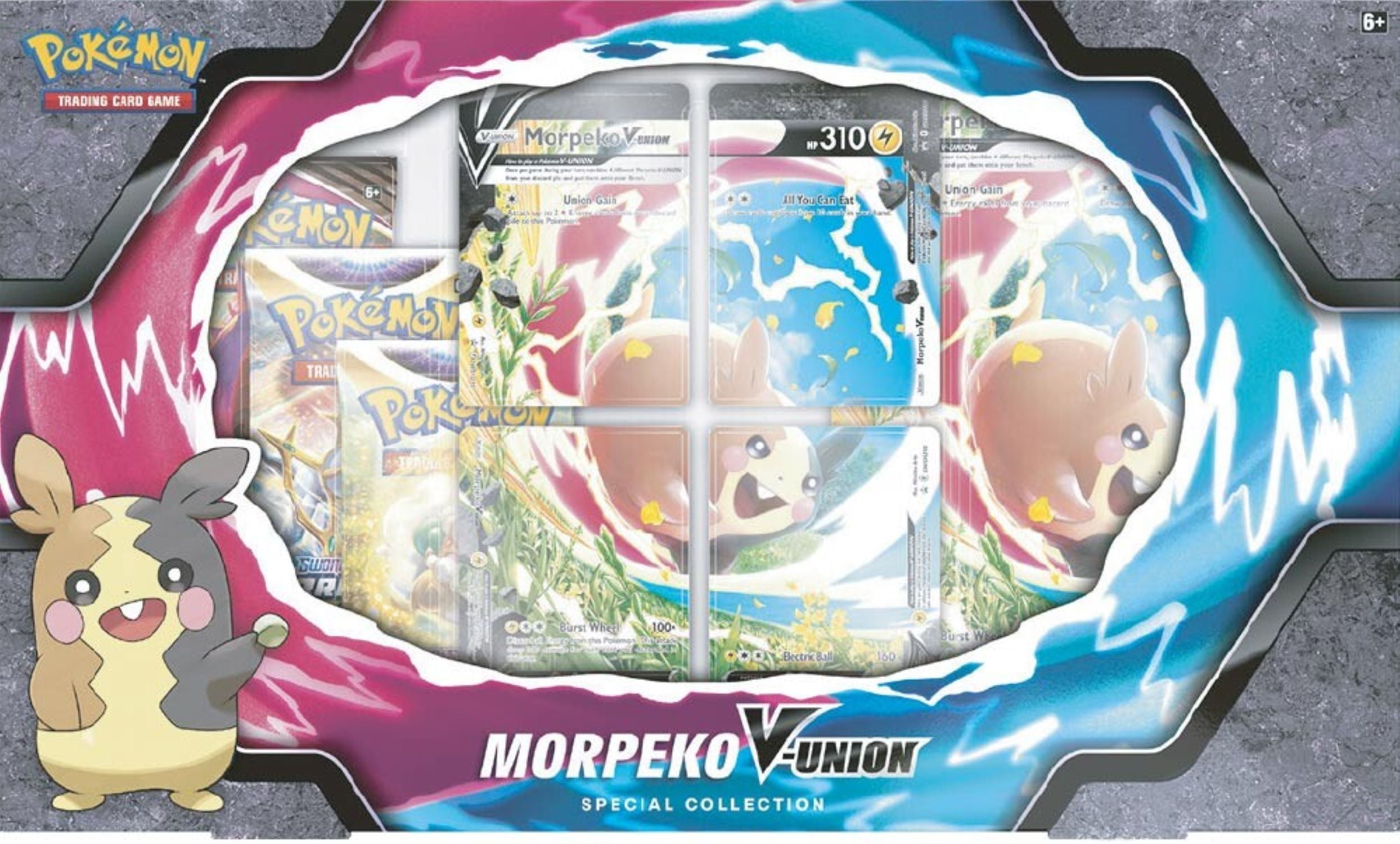 morpeko v union pokemon card value Pok√©mon Trading Game V-UNION Special Collection 4 promo cards that together form a powerful Morpeko V Pokémon Morpeko V-UNION Gift Box