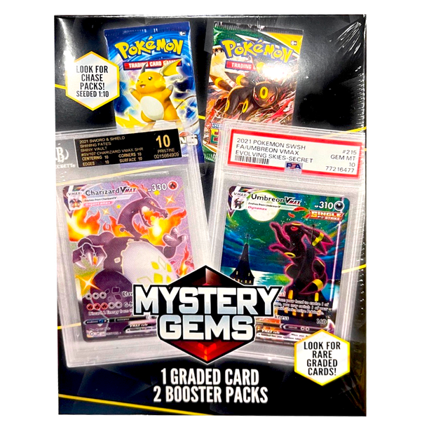 pokemon trading card games mystery gems 2 box Get Ready to Chase! Find CGC-graded Cards in MJ Holding Boxes at Walmart language product Opened 5 of these Walmart
