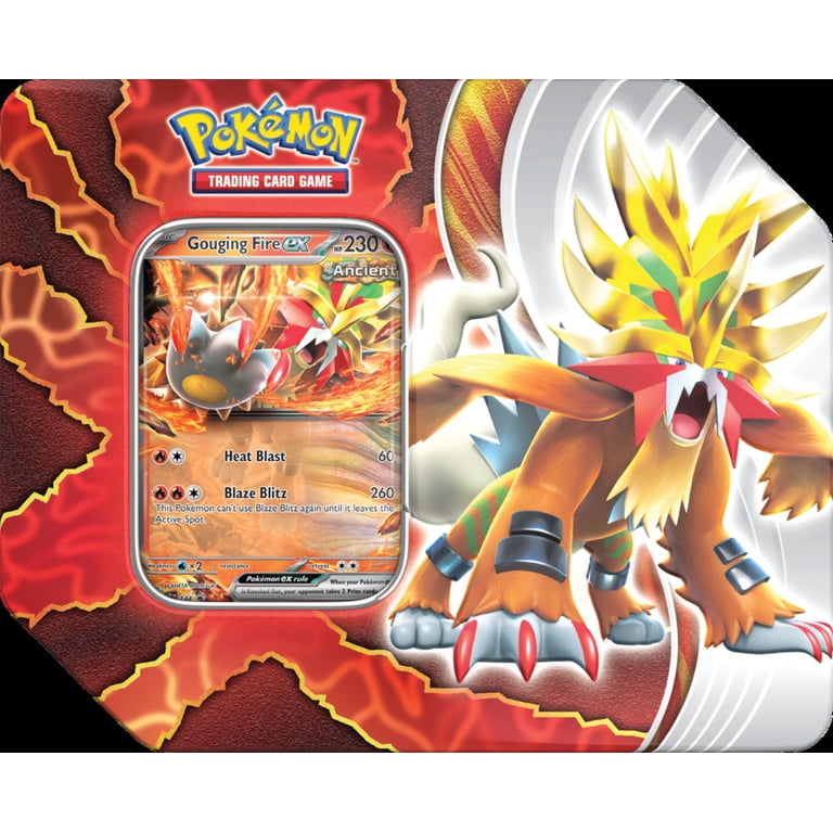 Pokemon Trading Card Games Paradox Destinies Tin - Gouging Fire EX