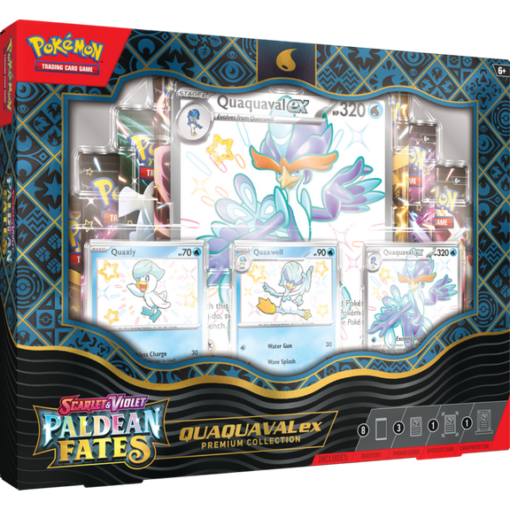 Pokemon Trading Card Games SV4.5 Paldean Fates Quaquaval EX Premium Collection