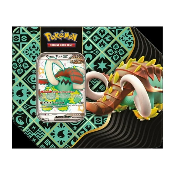 Pokemon Trading Card Games SV4.5 Paldean Fates Tin Great Tusk