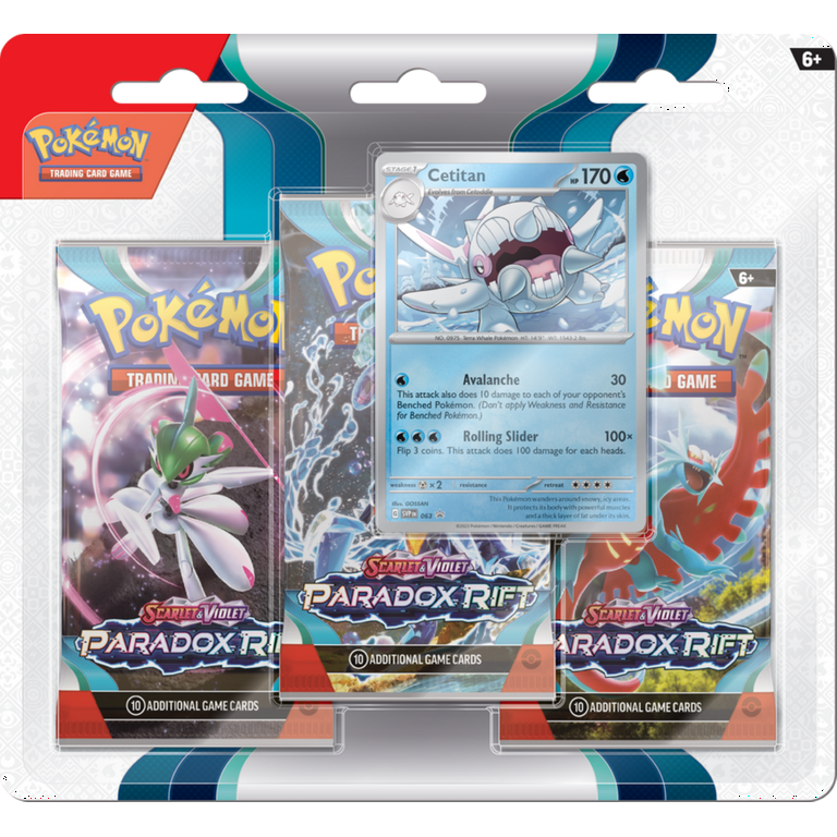 Pokemon TCG: SV4 Paradox Rift 3PK Blister - Cetitan, 3 Booster