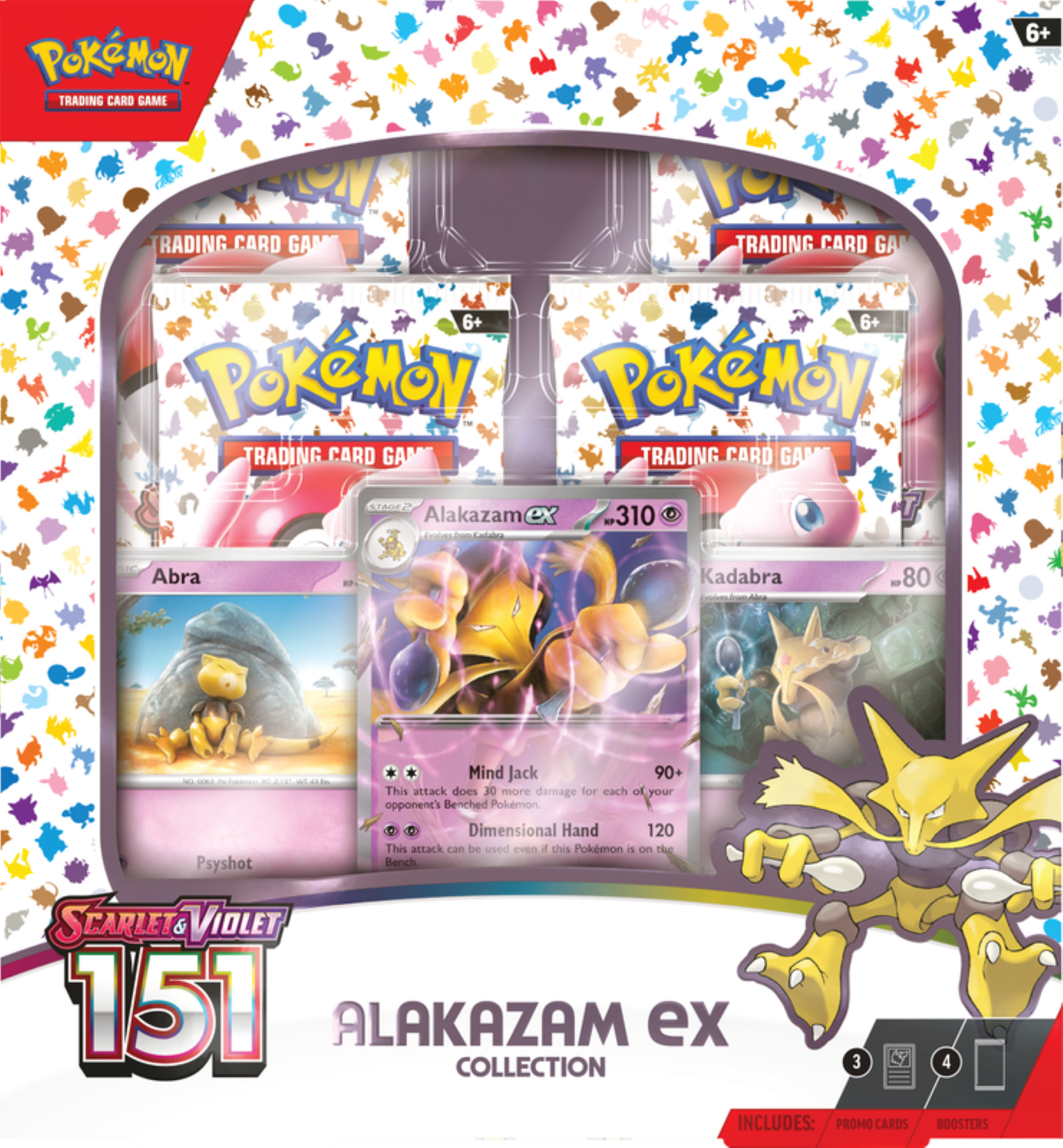 Pokemon Trading Card Games Scarlet & Violet 3.5 151 Collection Alakazam Ex  - 4 Pokemon TCG: Scarlet & Violet—151 Booster Packs 