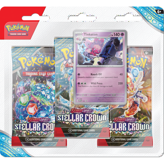 Pokemon Trading Card Games Scarlet & Violet 7 Stellar Crown 3Pk Blister - Tinkaton