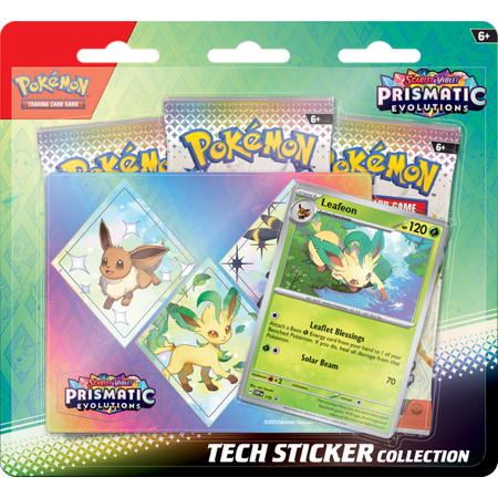 Pokemon Trading Card Games Scarlet & Violet - Prismatic Evolutions Tech Sticker Collection Leafeon