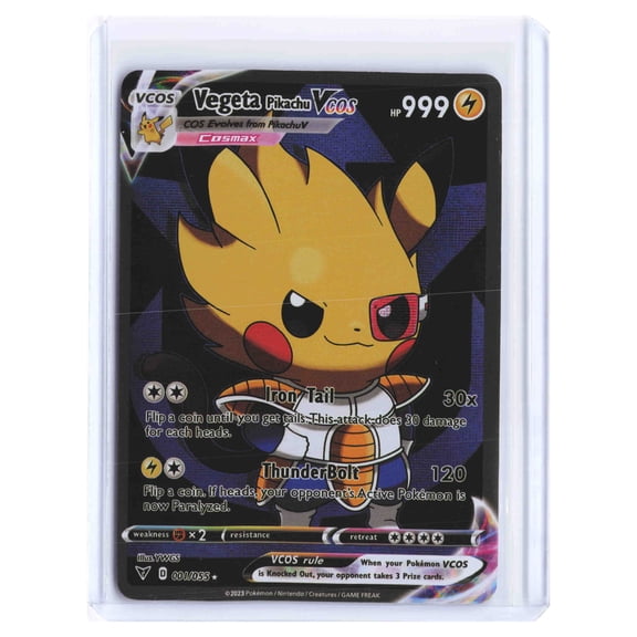 Rare 2023 Pokemon Vegeta Pikachu Vcos #1/55 English Trading Card