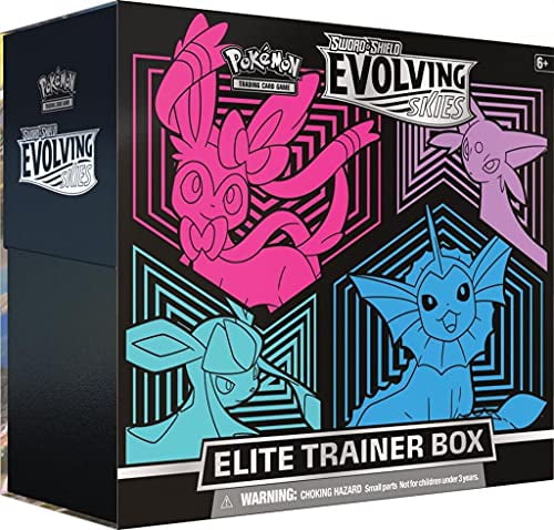 Pokemon Trading Cards: Evolving Skies Elite Trainer Box with Pokemon Trading Cards: Evolving Skies Elite Trainer Box with
