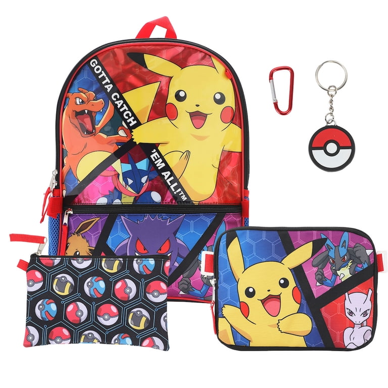 Bioworld, Pokemon Trainer Backpack Set, 5-Piece Gotta Catch 'Em