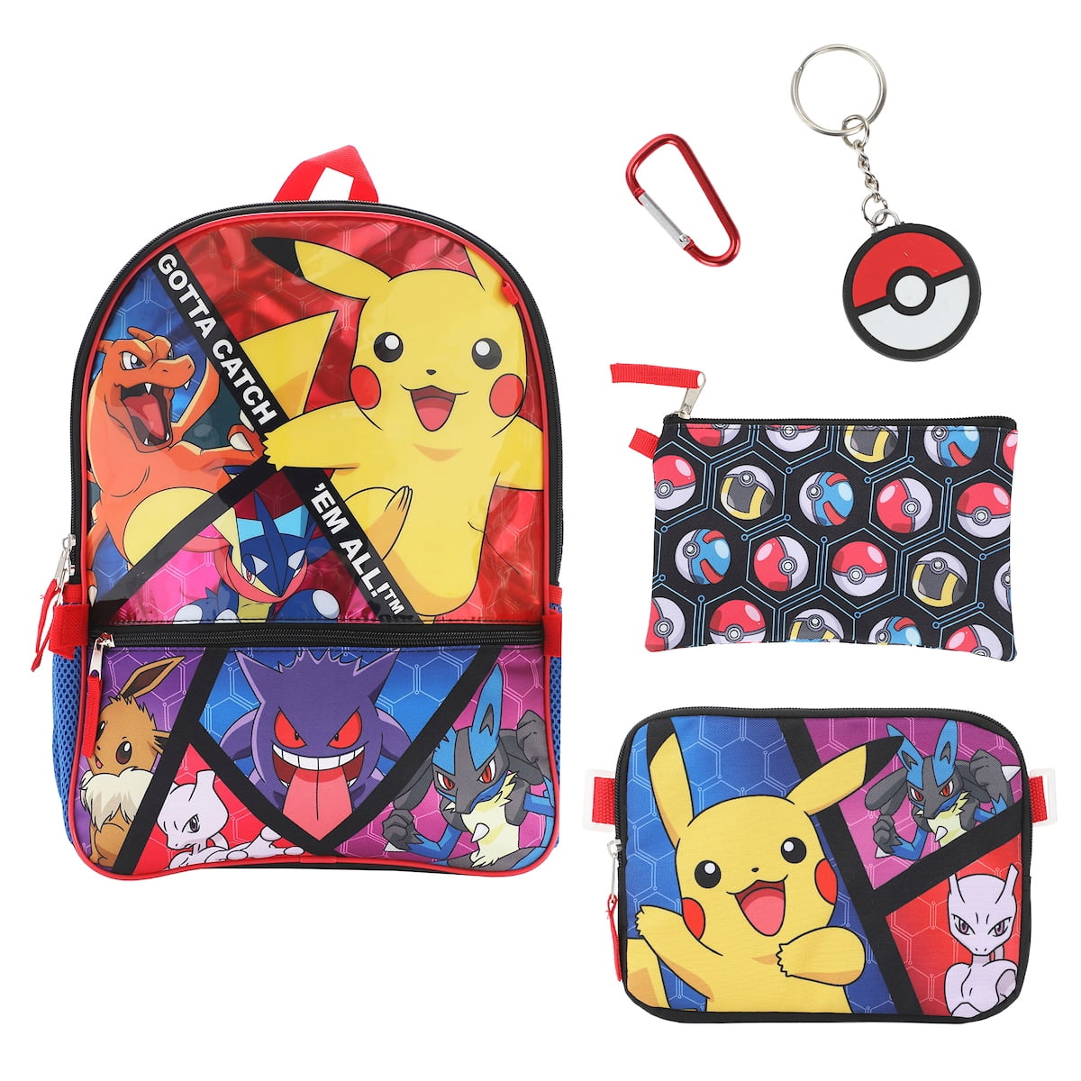 Pokemon 4 Piece Set: Backpack, Lunch Bag, Pencil Case & Water