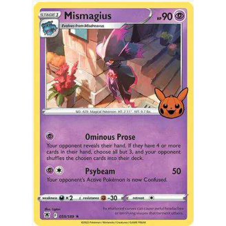pokemon card mismagius Vintage Rare - Mismagius Diamond & Pearl Reverse Holographic Pokemon Card  10/130