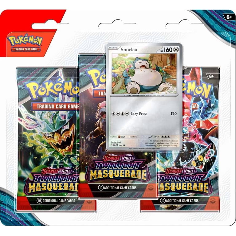 Pokemon Twilight Masquerade Snorlax Special Edition, 3 Booster Packs, Foil  Promo Card - Walmart.com