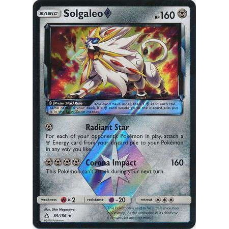 Pokemon Sun & Moon Ultra Prism Holo Rare Solgaleo Prism Star #89