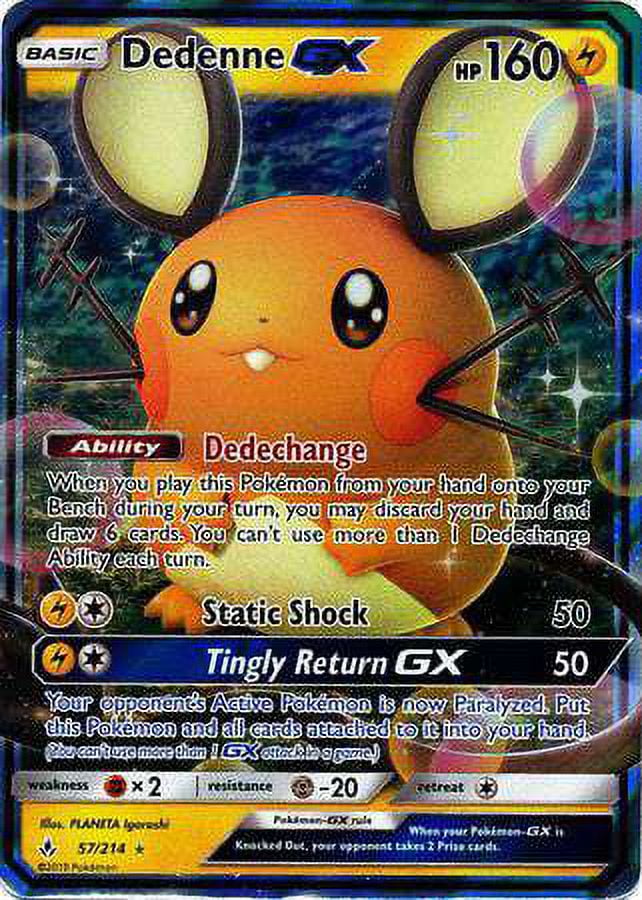 Pokemon Unbroken Bonds Dedenne-GX #57 - Walmart.com