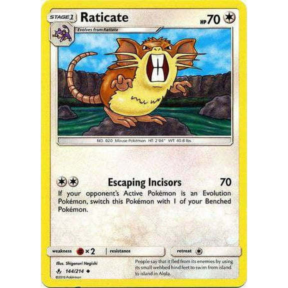 Pokemon Unbroken Bonds Raticate #144