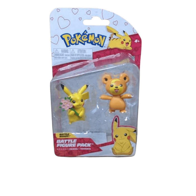 Pokemon Valentine s Day Battle Figures Pikachu Teddiursa Mini