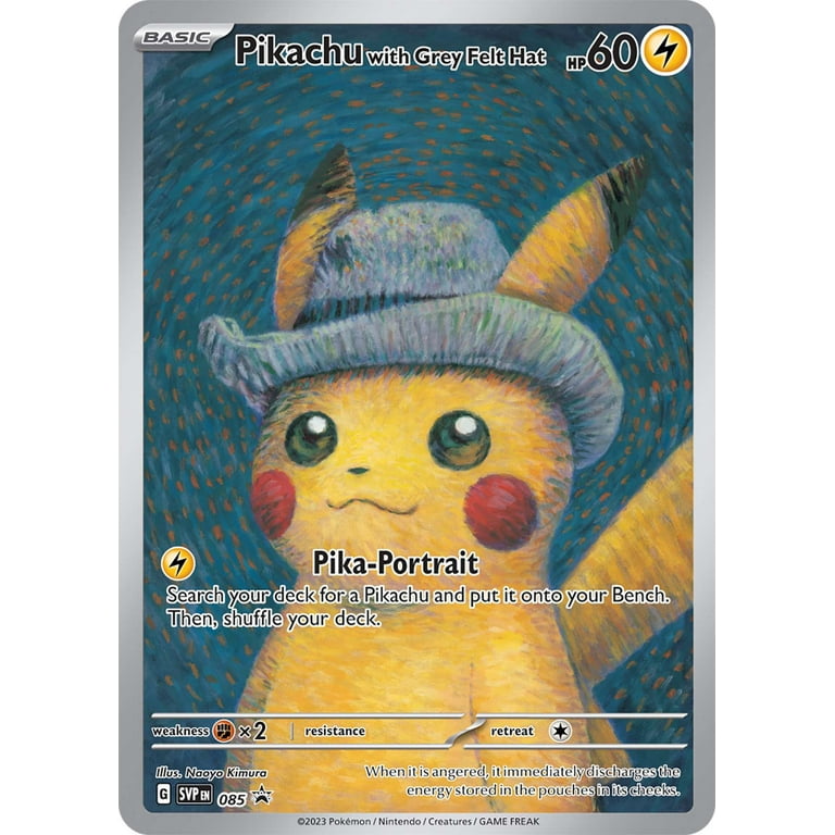 Pokemon Van Gogh Museum Pikachu with Grey Felt Hat Promo Single