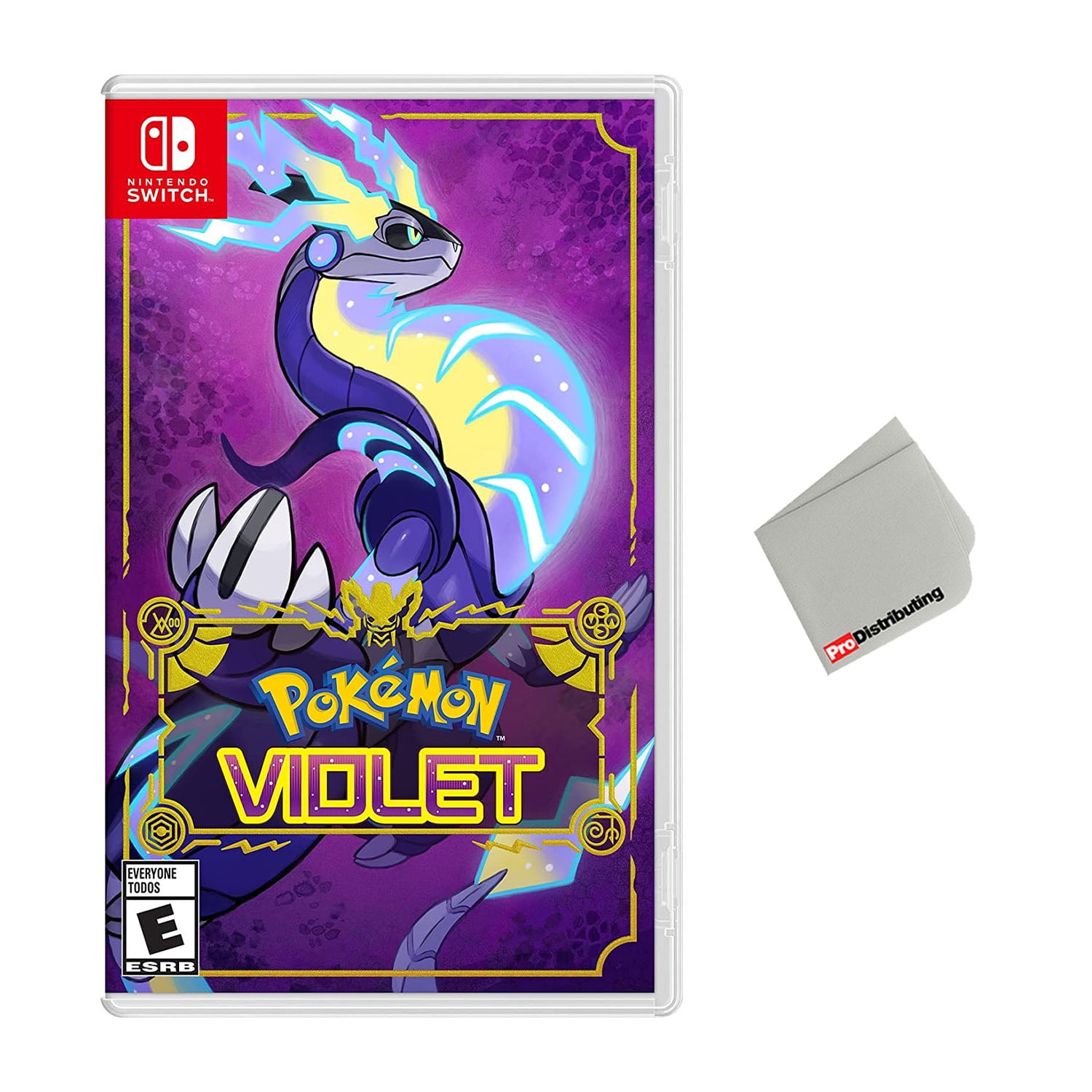 Pokemon Violet Nintendo Switch with Microfiber Cleaning Cloth